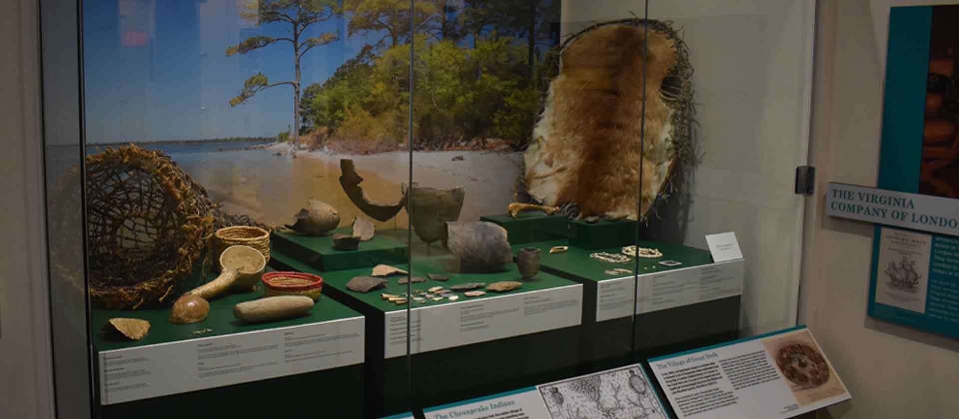 Glass Display of Indigenous Artifacts